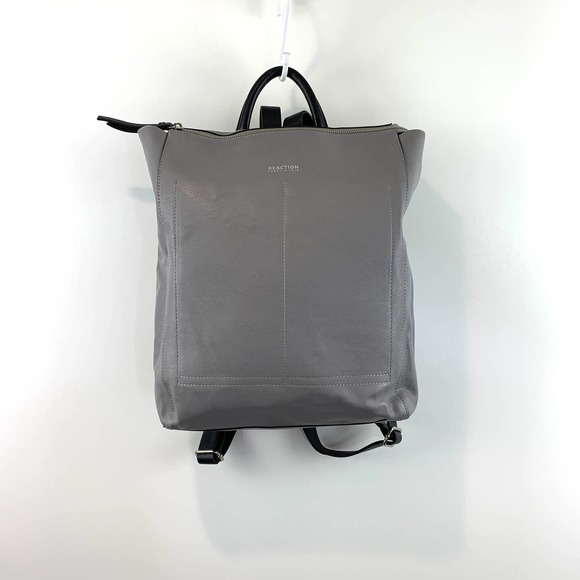 Kenneth Cole Reaction Handbags - Kenneth Cole Reaction Backpack Faux Leather Gray